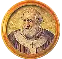 Pontífice nº 178: Gregorio IX (1227-1241). (escudo oficial del Papa Nació en Anagni. Elegido el 21.III.1227, murió el 22.VIII.1241. Excomulgó a Federico II por su comportamiento. Canonizó a S. Francisco, S. Antonio y S. Domingo. Instituyó la "Santa Inquisición". Aprobó la colección de actos divinos que llamó "breviario". Preparó la 6ª Cruzada.) 