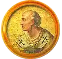 Pontífice nº 194: Beato Benedicto XI (1303-1304). (escudo oficial del Papa Nació en Treviso. Elegido el 27.X.1303, murió el 7.VII.1304. Arregló la grave cuestión con el reino de Francia. Fue continuamente perseguido por un grupo de conspiradores.) 