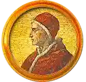 Pontífice nº 205: Gregorio XII (1406-1415) (renunció). (escudo oficial del Papa Renuncio para permitir la elección de su sucesor. Nació en Venecia. Elegido el 19.XII.1406, murió el 18.X.1417. Fue el período más triste del cisma de Occidente. Se llegó a 3 obediencias: la romana, aviñonense y la pisana. El Emperador Segismundo proclamó el XVI Concilio Ecuménico. Espontáneamente renunció al pontificado.) 