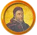 Pontífice nº 219: Clemente VII (1523-1534). (escudo oficial del Papa Nació en Florencia. Elegido el 26.XI.1523, murió el 25.IX.1534. No pudo frenar las luchas entre los católicos y la reforma Luterana. Saqueos y pestes redujeron Roma a 30.000 habitantes. Enrique VIII excomulgado, adjuró el cristianismo. Celebró el IX Jubileo (1525).) 
