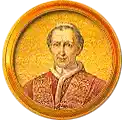 Pontífice nº 252: León XII (1823-1829). (escudo oficial del Papa Nació en Genga (Spoleto). Elegido el 5-X-1823, murió el 10-II-1829. Confirmó la Órden de los Jesuitas y quitó del índice las obras de Galileo. Celebró el 20º Año Santo (1825). Reconstruyó la Basílica de S. Pablo que se había incendiado.) 