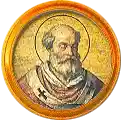 Pontífice nº 58: Silverio, martire. Escudo Oficial del Vaticano (Papa San Silverio, martire, sin escudo propio o desconocido).