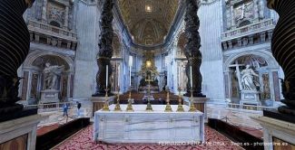 Visita virtual (3D-360º) a Basílica de San Pedro: Altar y tumba